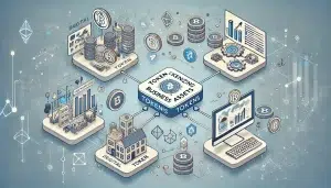 Digital tokens representing business assets being transformed through blockchain technology